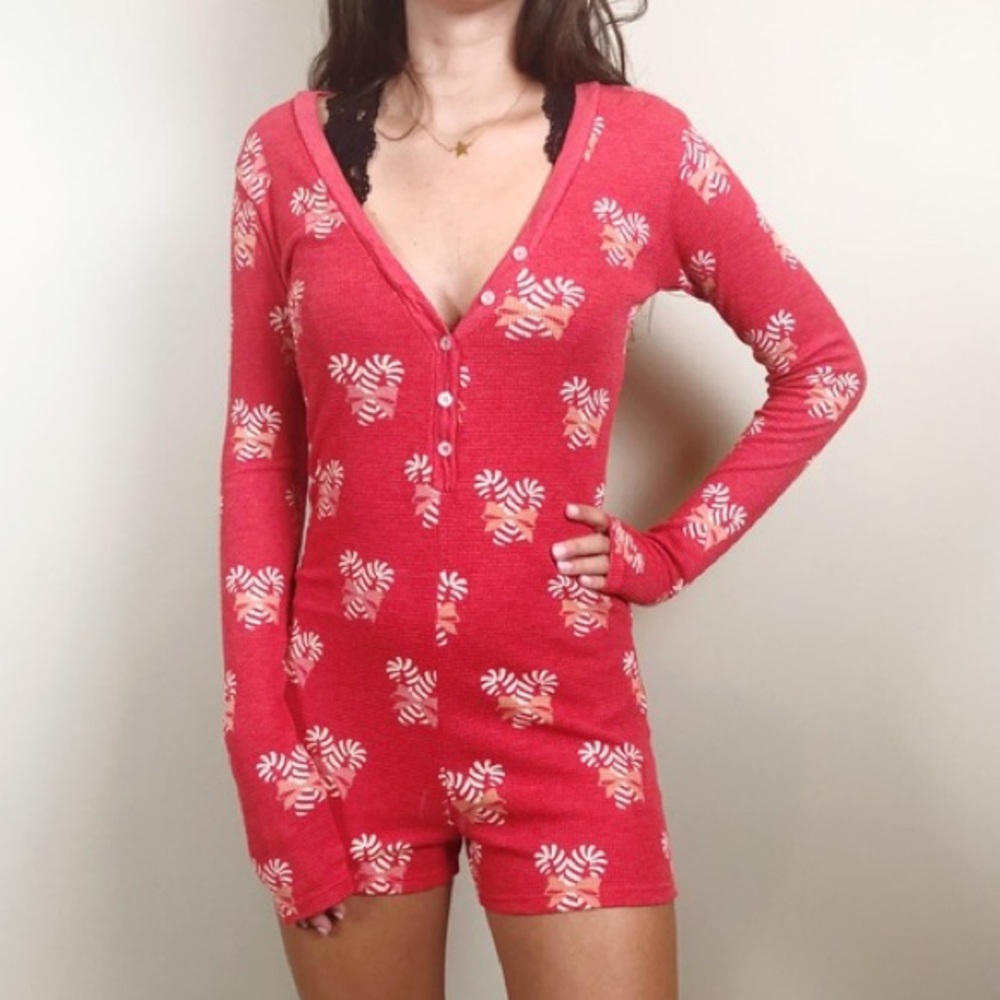 Wildfox NWT Candy Cane Pajama Sleep Romper